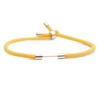 Milan Cord Bracelet, with Brass, gold color plated cm 