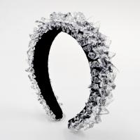 Hair Bands, Velveteen, with Sponge & Crystal, fashion jewelry & for woman, white 