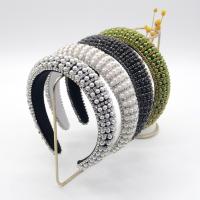 Hair Bands, Velveteen, with Plastic Pearl, fashion jewelry & for woman & with rhinestone 30mm 