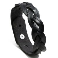 PU Leather Cord Bracelets, with Zinc Alloy, silver color plated, fashion jewelry & Unisex 19mm .5 cm 