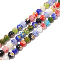 Perles Millefiori tranche verre, chalumeau, Rond, DIY & normes différentes pour le choix, couleurs mélangées, Vendu par brin