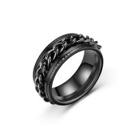 Titanium Steel Finger Ring, plated, Double Layer & Unisex 