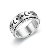 Titanium Steel Finger Ring, plated, Double Layer & Unisex 