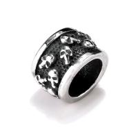 Stainless Steel Large Hole Beads, 304 Stainless Steel, blacken, original color Approx 9mm 