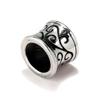 Stainless Steel Large Hole Beads, 304 Stainless Steel, blacken, original color Approx 8mm 