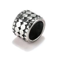 Stainless Steel Large Hole Beads, 304 Stainless Steel, blacken, original color Approx 8mm 