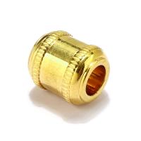 Edelstahl Kugel mit großem Loch, 304 Edelstahl, goldfarben plattiert, DIY, 12x13mm, Bohrung:ca. 6mm, verkauft von PC