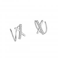 Sterling Silver Stud Earring, argent sterling 925, Placage, pour femme & avec strass, plus de couleurs à choisir Vendu par paire