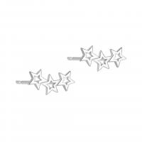 Sterling Silver Stud Earring, 925 Sterling Silver, Star, plated, for woman & hollow 