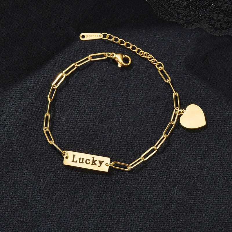 Stainless Steel Charm Bracelet, 304 Stainless Steel, with 1.97inch extender chain, Vacuum Ion Plating, Each custom text must be less than 10 letters & fashion jewelry & for woman, more colors for choice, Length:Approx 6.3 Inch, Sold By PC