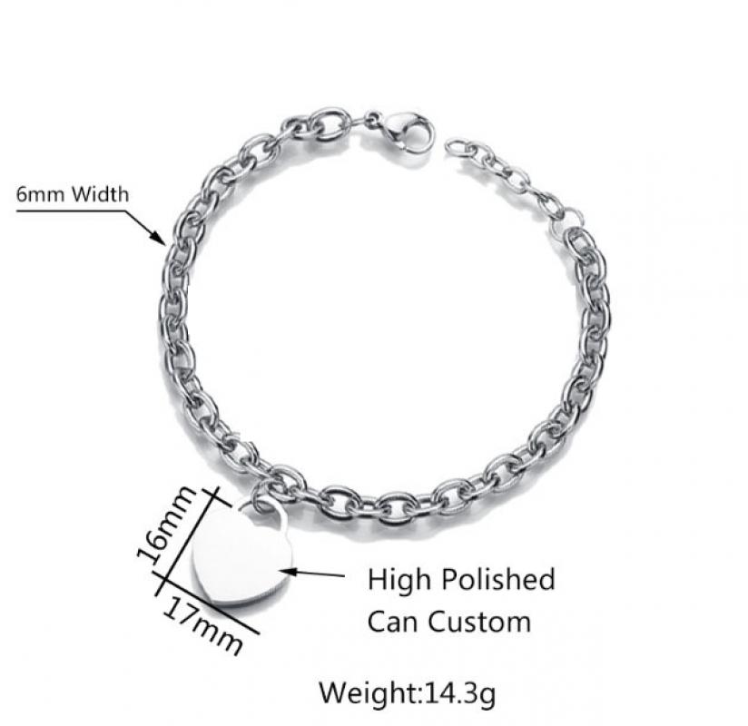 Stainless Steel Charm Bracelet, 316L Stainless Steel, with 1.18inch extender chain, Vacuum Ion Plating, Each custom text must be less than 10 letters & fashion jewelry & for woman, more colors for choice, Length:Approx 7.09 Inch, Sold By PC