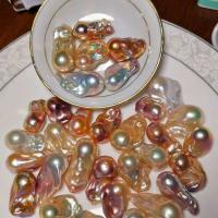 Perlas Freshwater sin Agujero, Perlas cultivadas de agua dulce, Barroco, Bricolaje, más colores para la opción, 18-25mm*13-15mm, Vendido por UD