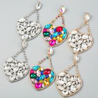 Zinc Alloy Rhinestone Drop Earring, high quality plated, fashion jewelry & for woman & with glass rhinestone & with rhinestone 