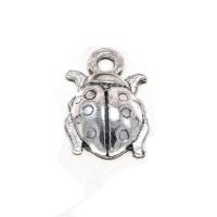 Zinc Alloy Animal Pendants, Ladybug, antique silver color plated, vintage & Unisex, silver color 