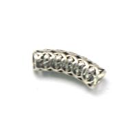Zinc Alloy Curved Tube Beads, antique silver color plated, vintage & DIY, silver color 