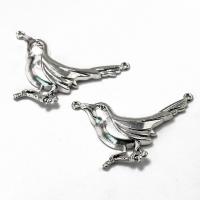 Zinc Alloy Animal Pendants, Bird, antique silver color plated, vintage & Unisex, silver color 