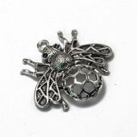 Zinc Alloy Animal Pendants, Spider, antique silver color plated, vintage & Unisex & hollow, silver color 