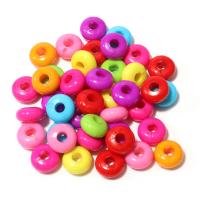 Solid Color Acrylic Beads, Flat Round, DIY 