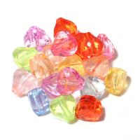Transparent Acrylic Beads, Heart, DIY & faceted, mixed colors 