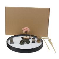 Fibreboard mit mittlerer Dichte Zen Sandbox Ornament, Halbhandgefertigt, für Zuhause und Büro, 210mm, verkauft von PC