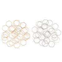 Zinc Alloy Linking Ring, Hexagon, plated, DIY & hollow 16mm 