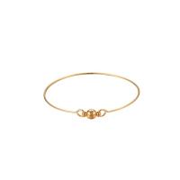 Brass Bangle, gold color plated, for woman, 60mm 