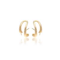 Brass Earring Stud Component, gold color plated 