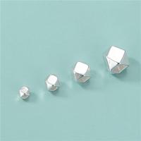 Sterling Silver Spacer Beads, 925 Sterling Silver, Polygon, DIY silver color 