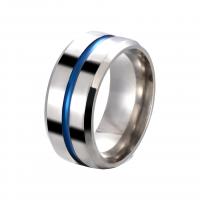 Partículas de acero anillo, Recubrimiento iónico al vacío, diverso tamaño para la opción & para mujer, plateado, Vendido por UD