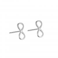 Sterling Silver Stud Earring, 925 Sterling Silver, Bowknot, plated, for woman & hollow 