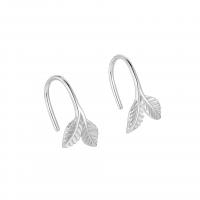 Sterling Silver Stud Earring, 925 Sterling Silver, Leaf, plated, for woman 