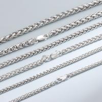 Серебряное ожерелье цепи, Серебро 925 пробы, Мужская & разный размер для выбора, серебряный, продается PC
