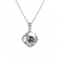 Sterling Silver Jewelry Necklace, 925 Sterling Silver, with Gemstone, with 1.96 inch extender chain, plated, for woman & with rhinestone Approx 15.74 Inch 