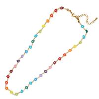 жемчужное стеклянное ожерелье , Seedbead, Связанный вручную, разные стили для выбора & Женский, разноцветный, продается PC