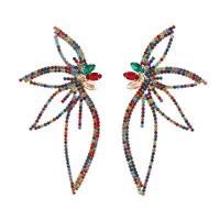 Zinc Alloy Rhinestone Drop Earring, fashion jewelry & for woman & with rhinestone 