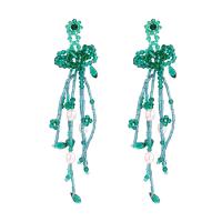 Kunststoff Perle Zink Legierung Ohrring, Zinklegierung, mit Kristall & Kunststoff Perlen, Modeschmuck & für Frau, keine, 150x35mm, verkauft von Paar