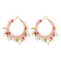 Plastic Pearl Zinc Alloy Earring, with Seedbead & Plastic Pearl, fashion jewelry & for woman 