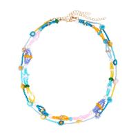 Glass Seed Beads Necklace, Zinc Alloy, with Seedbead, with 2.76inch extender chain, fashion jewelry & multilayer & for woman Approx 19.29 Inch, Approx 20.08 Inch 