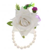 Пластиковая жемчужина Цветок запястье, с ткань, Форма цветка, свадебный подарок & Женский, Много цветов для выбора, продается PC