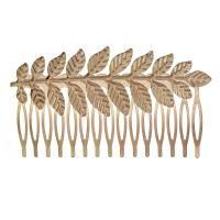 Decorative Hair Combs, Iron, gold color plated, wedding gift & for woman, golden 