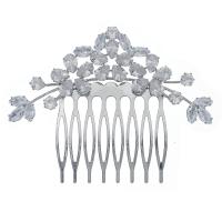 Decorative Hair Combs, Iron, with Cubic Zirconia, plated, wedding gift & for woman 