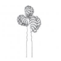 Hair Stick, Zinc Alloy, silver color plated, for woman & with rhinestone, silver color 