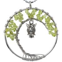 Gemstone Brass Pendants, with Gemstone, fashion jewelry & Unisex & hollow 