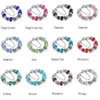 Crystal Bracelets, Brass, with Crystal, 12 Signs of the Zodiac, silver color plated, fashion jewelry 