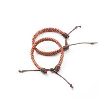 PU Leather Cord Bracelets, with Wax Cord, handmade, Adjustable & fashion jewelry, brown, 10mm cm 