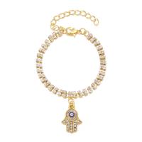 Zinc Alloy Rhinestone Bracelets, with Resin, with 6cm extender chain, gold color plated, Adjustable & fashion jewelry & for woman & with rhinestone cm 