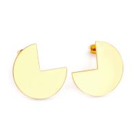 Stainless Steel Stud Earring, 304 Stainless Steel, Round, gold color plated, fashion jewelry & for woman, golden, 25mm 