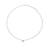 Cúbicos circón Collar de latón Micro pavimenta, metal, con 5cm extender cadena, chapado en color de plata, Joyería & micro arcilla de zirconia cúbica & para mujer, plateado, longitud:40 cm, Vendido por UD