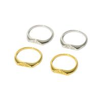 Anillo de dedo de latón, metal, chapado en oro de 14 K, Joyería & diverso tamaño para la opción, más colores para la opción, tamaño:6-8, Vendido por Par