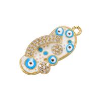 Brass Pendant, Slipper, plated, micro pave cubic zirconia & enamel Approx 1.2mm 
